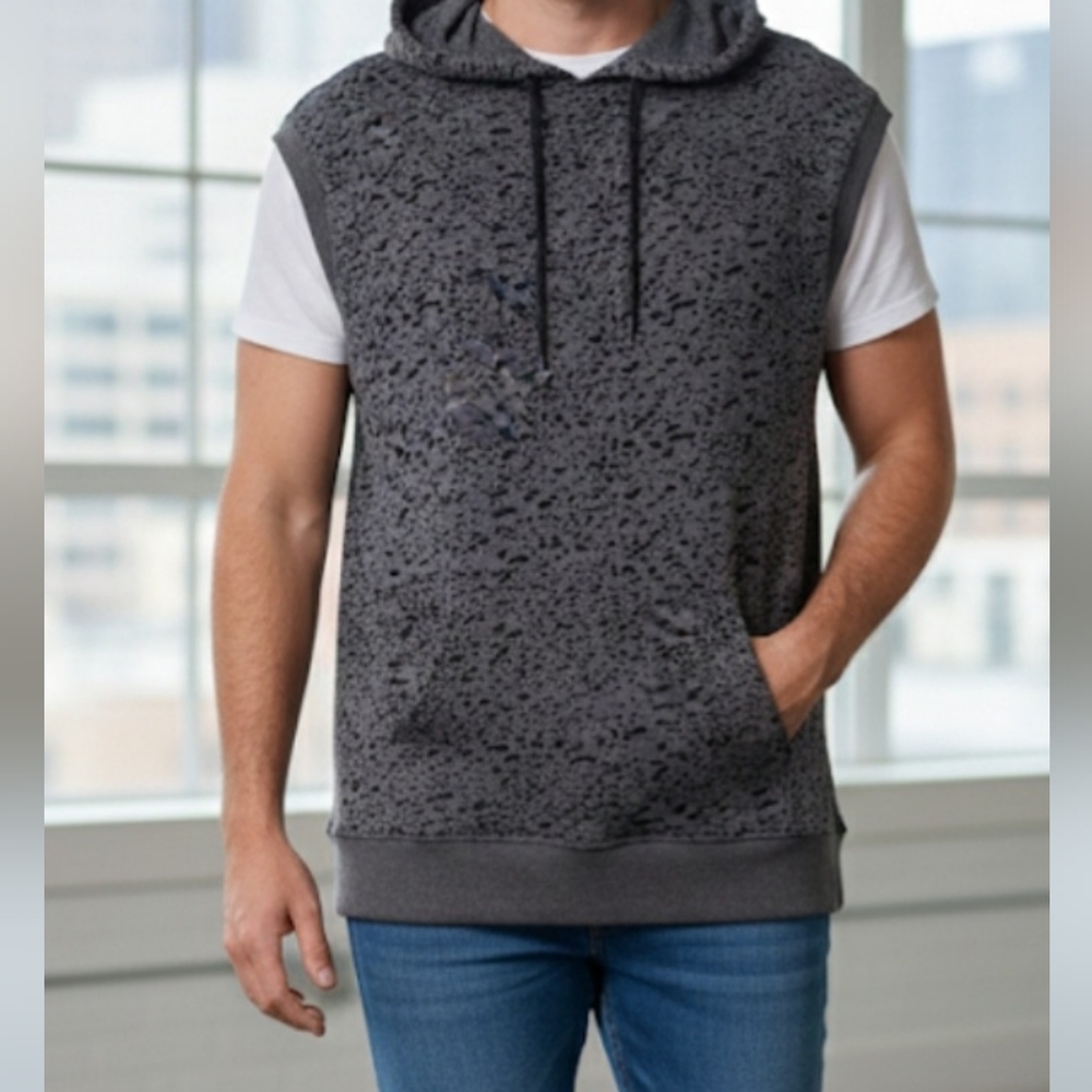 Urban Grunge Edgy Sleeveless Hoodie, Five by Five by Masterpiece - Large